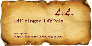 Lézinger Lívia névjegykártya